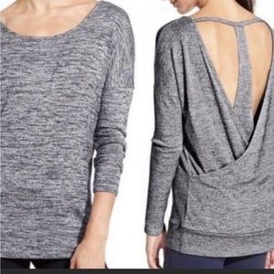Athleta, gray, t-back sweater, XL
